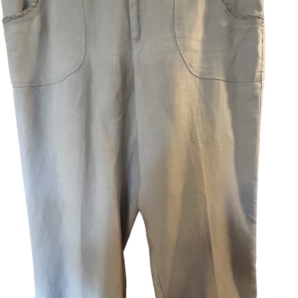 INC International Concepts Women's Beige 100% Linen Wide Leg Pants Size 12 - Picture 5 of 14